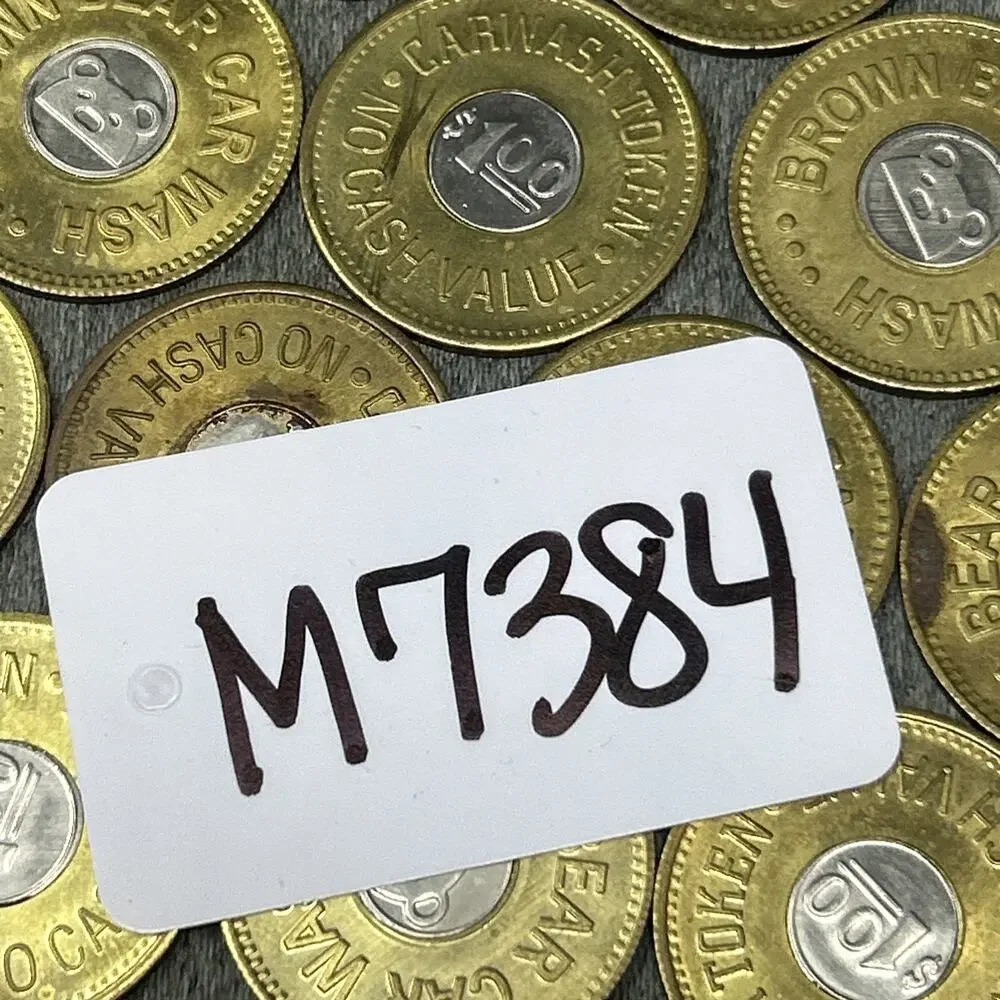 Lot of 12 Vintage Brown Bear Car Wash Tokens Bi-Metallic Washington State